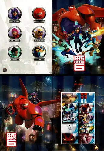 PERSONALIZED SHEET: Disney's BIG HERO 6 -FOLDER (I) PS(064)- (MNH)