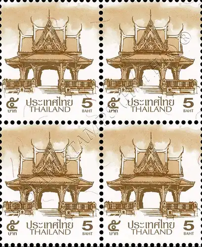 Definitive: PAVILION 5B 4th PRINT (TKS) -BLOCK OF 4- (MNH)