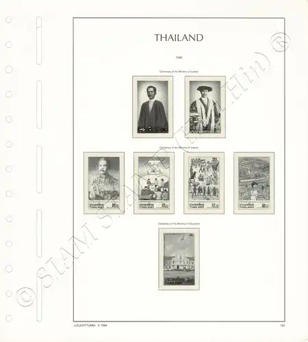 LIGHTHOUSE Template Sheets THAILAND 1992 page 156-173A 25 Sheets (USED)