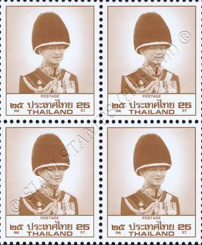 Definitive: King Bhumibol 8th Series 25S (1P) (CARTOR) -BLOCK OF 4- (MNH)