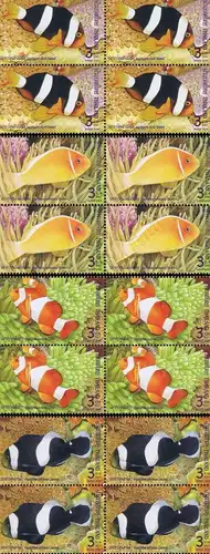 Anemonefish (Clownfish) -BLOCK OF 4- (MNH)