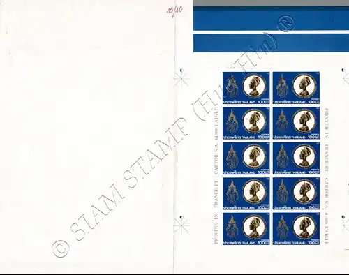 60th Birthday of Queen Sirikit (I) -IMPERFORATED PROOF SHEET (II) KB(I)- (MNH)