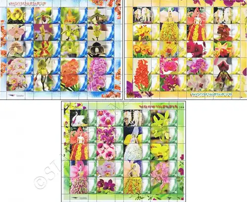 PERSONALIZED SHEET: Thai Orchids -PS(120-122)- (MNH)