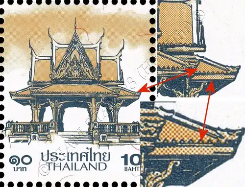 Definitive: PAVILION 10B 6th PRINT (TKS) -BLOCK OF 4- (MNH)