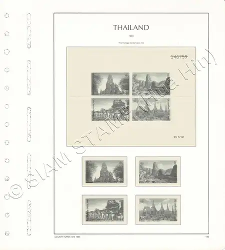 LIGHTHOUSE Template Sheets THAILAND 1994 page 184-191 11 Sheets (USED)