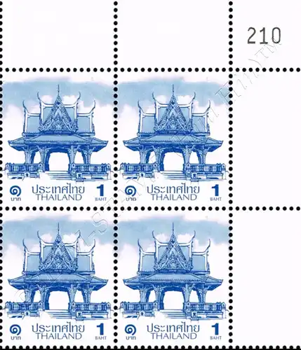 Definitive: PAVILION 1B 3rd PRINT (TBSP) CORNER BLOCK OF 4 A.R. RDG (MNH)