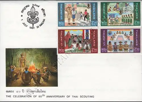 80 years of Boy Scouts in Thailand 01.07.1991 -FDC(II)-A-