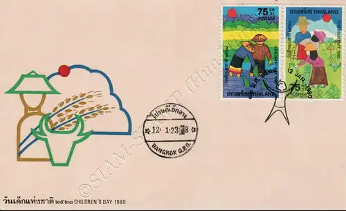 Children's Day 1980: Children's drawings (I) -FDC(I)-IT-