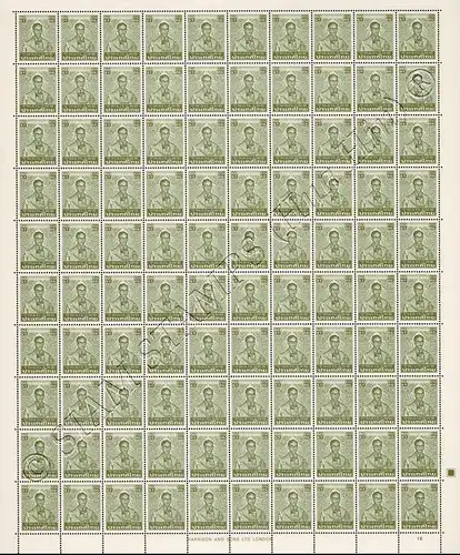 Definitives: King Bhumibol 7th Series 50S Wmk 9 -ERROR SHEET BO(III)- (MNH)