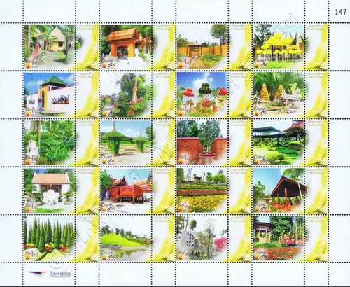 PERSONALIZED SHEET: Garden, Buildungs and Art in Thailand -PS(125-127)- (MNH)