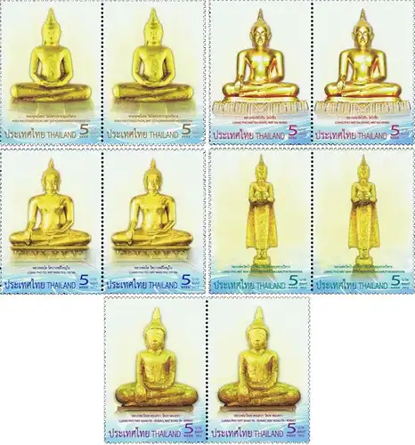 The Quinary Highly-revered Buddha Image -PAIR- (MNH)