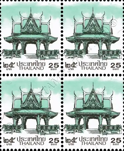 Definitive: PAVILION 25B 2nd PRINT (TKS) -BLOCK OF 4- (MNH)