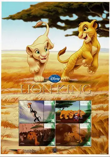 PERSONALIZED SHEET: Disney - THE LION KING -FOLDER PS(120-122)- (MNH)