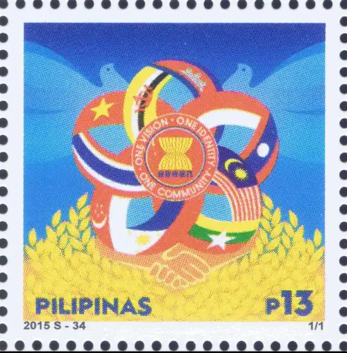 ASEAN 2015: One Vision, One Identity, One Community -PHILIPPINES SHEET(I)- (MNH)