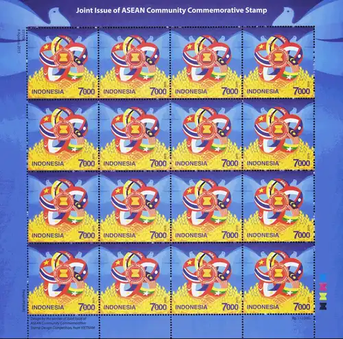 ASEAN 2015: One Vision, One Identity, One Community -INDONESIA SHEET(I)- (MNH)