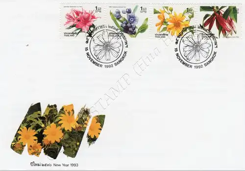 New Year 1993: Flowers (V) -FDC(I)-I-