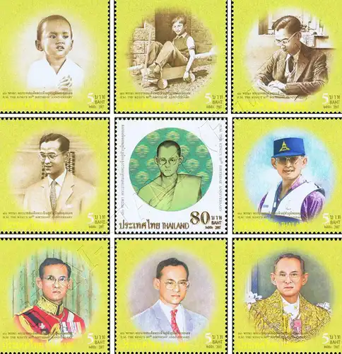 H.M. the King's 80th Birthday Anniversary (II) (MNH)