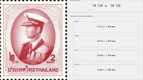 Definitive: RAMA IX - 9th series 2B -10th PRINT TBSP BLOCK OF 4 T.L. RDG - (MNH)