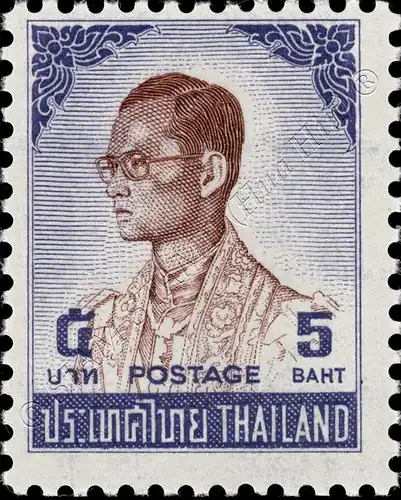 Definitive: King Bhumibol 6th Series 5 BAHT (TDLR) (674X) (MNH)