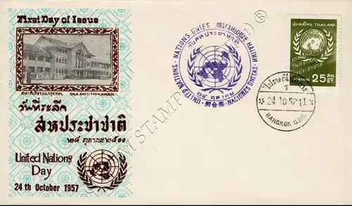 United Nations Day 1957 -FDC(XI)-TS-