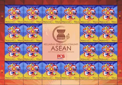 ASEAN 2015: One Vision, One Identity, One Community -MALAYSIA SHEET(I)- (MNH)