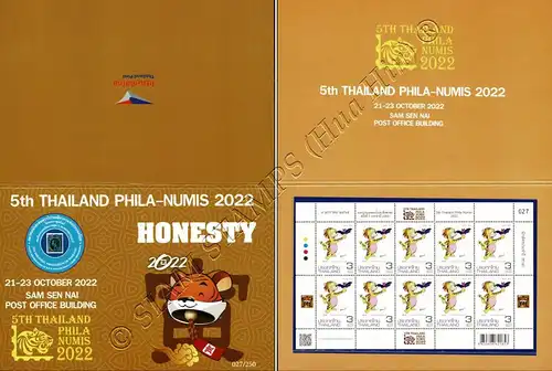 5. Thailand Phila-Numis 2022: Jahr des TIGERS -FOLDER FL(I)- (**)