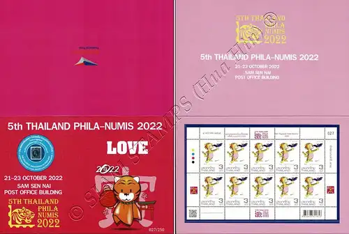 5. Thailand Phila-Numis 2022: Jahr des TIGERS -FOLDER FL(I)- (**)