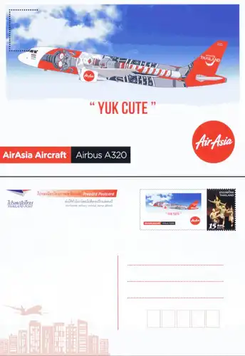 PREPAID POSTKARTEN: AirAsia Flugzeug Airbus A320 (**)
