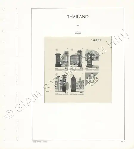 LEUCHTTURM Vorlageblätter THAILAND 1989 Seite 126-133 9 Blätter (GEBRAUCHT)