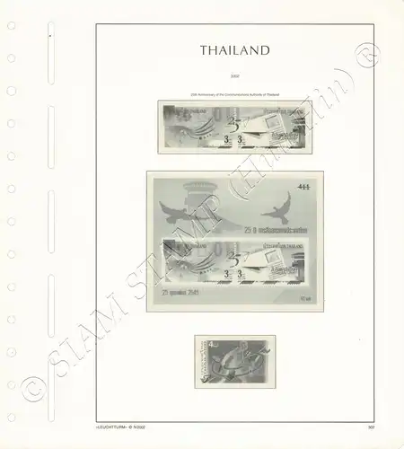 LEUCHTTURM Vorlageblätter THAILAND 2002 Seite 302-316 21 Blätter (GEBRAUCHT)