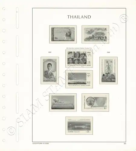 LEUCHTTURM Vorlageblätter THAILAND 2002 Seite 302-316 21 Blätter (GEBRAUCHT)