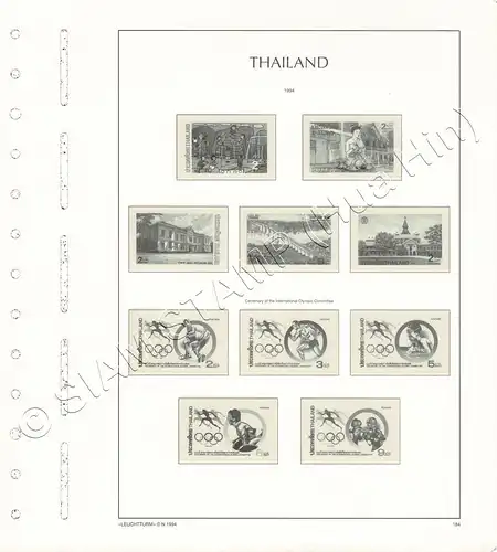 LEUCHTTURM Vorlageblätter THAILAND 1994 Seite 184-191 11 Blätter (GEBRAUCHT)