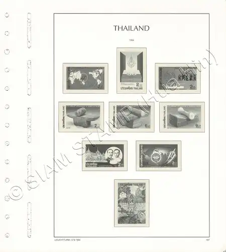 LEUCHTTURM Vorlageblätter THAILAND 1994 Seite 184-191 11 Blätter (GEBRAUCHT)