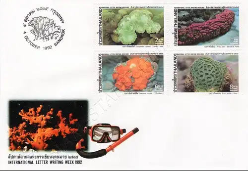 Internationale Briefwoche 1992: Korallen -FDC(I)-A-