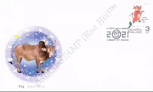 Chinesisches Neujahr 2021: Jahr des "OCHSEN" -FDC(I)-I-