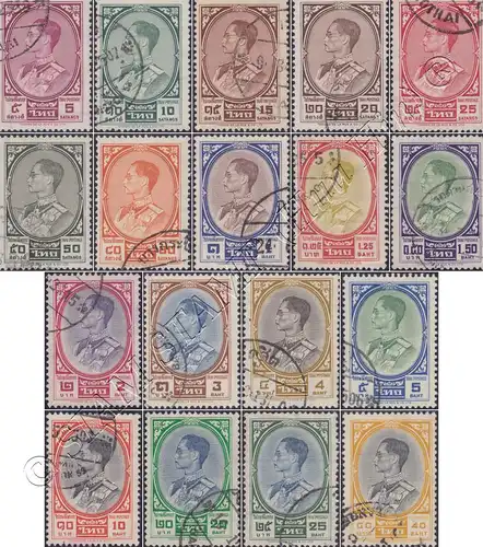 Freimarke: König Bhumibol RAMA IX 3.Serie (358A-374A) -GESTEMPELT G(I)-