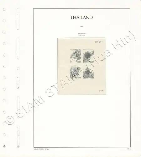 LEUCHTTURM Vorlageblätter THAILAND 1990 Seite 134-141 12 Blätter (GEBRAUCHT)