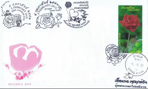 Grußmarke: Rote Rose (2877) -FDC(I)-ISSSSTU-