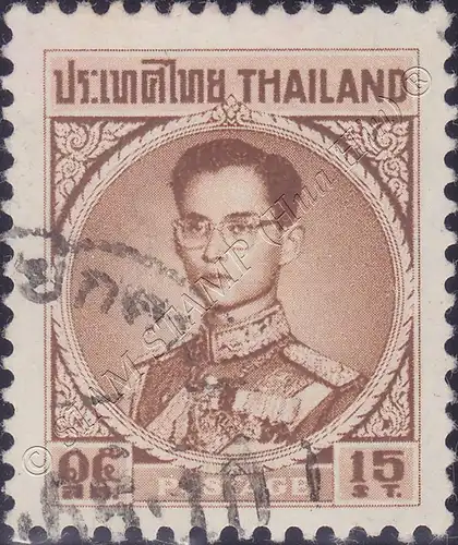 Freimarke: König Bhumibol RAMA IX 4.Serie 15S (413AI) -G(I)-