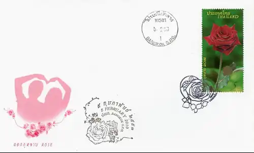 Grußmarke: Rote Rose (2877) -FDC(I)-IST-