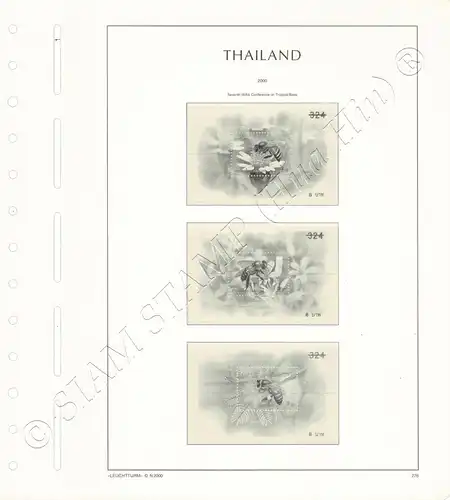 LEUCHTTURM Vorlageblätter THAILAND 2000 Seite 273-286 16 Blätter (GEBRAUCHT)