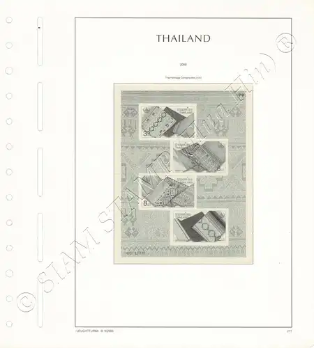LEUCHTTURM Vorlageblätter THAILAND 2000 Seite 273-286 16 Blätter (GEBRAUCHT)