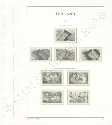 LEUCHTTURM Vorlageblätter THAILAND 2000 Seite 273-286 16 Blätter (GEBRAUCHT)