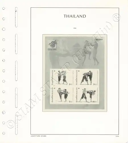 LEUCHTTURM Vorlageblätter THAILAND 2003 Seite 317-329 18 Blätter (GEBRAUCHT)