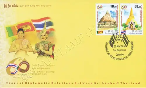 60 Jahre diplomatische Beziehungen mit Thailand -FDC(I)-I-