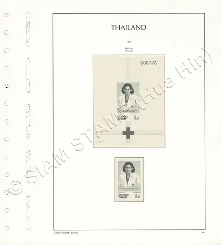 LEUCHTTURM Vorlageblätter THAILAND 1991 Seite 142-155 25 Blätter (GEBRAUCHT)