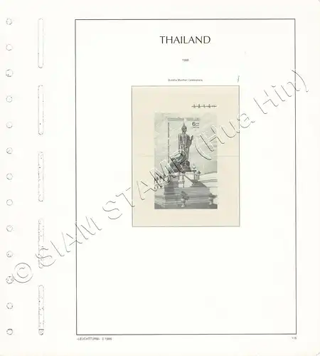 LEUCHTTURM Vorlageblätter THAILAND 1988 Seite 116-123 8 Blätter (GEBRAUCHT)