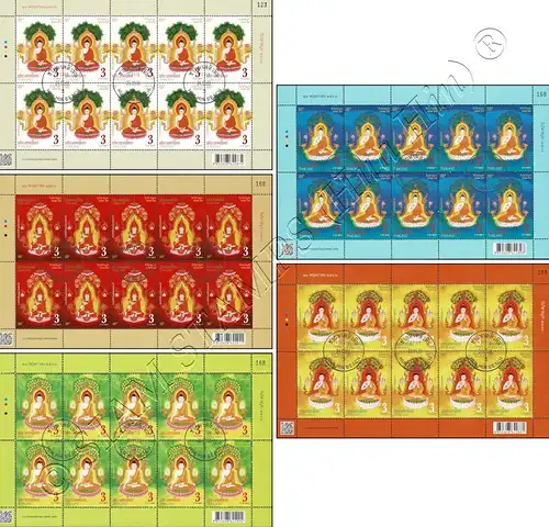 Visakhapuja-Tag 2023: Die 5 Buddhas aus Bhadda-kappa -KB(I) GESTEMPELT G(I)-