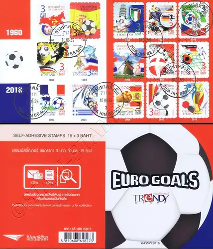 Football Euro 2016: European champions of 1960-2016 -BOOKLET MH(I) CANCELLED-