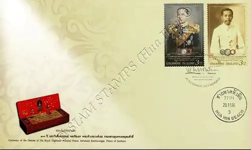 100th anniversary of Admiral Prince Abhakara's death -FDC(I)-IT-